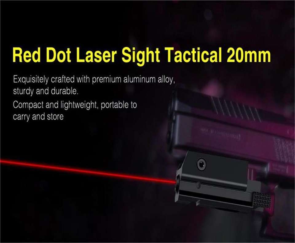 Tactical 20mm Standard Picatinny Weaver Rail Hunting Shooting Red Dot Laser Sight